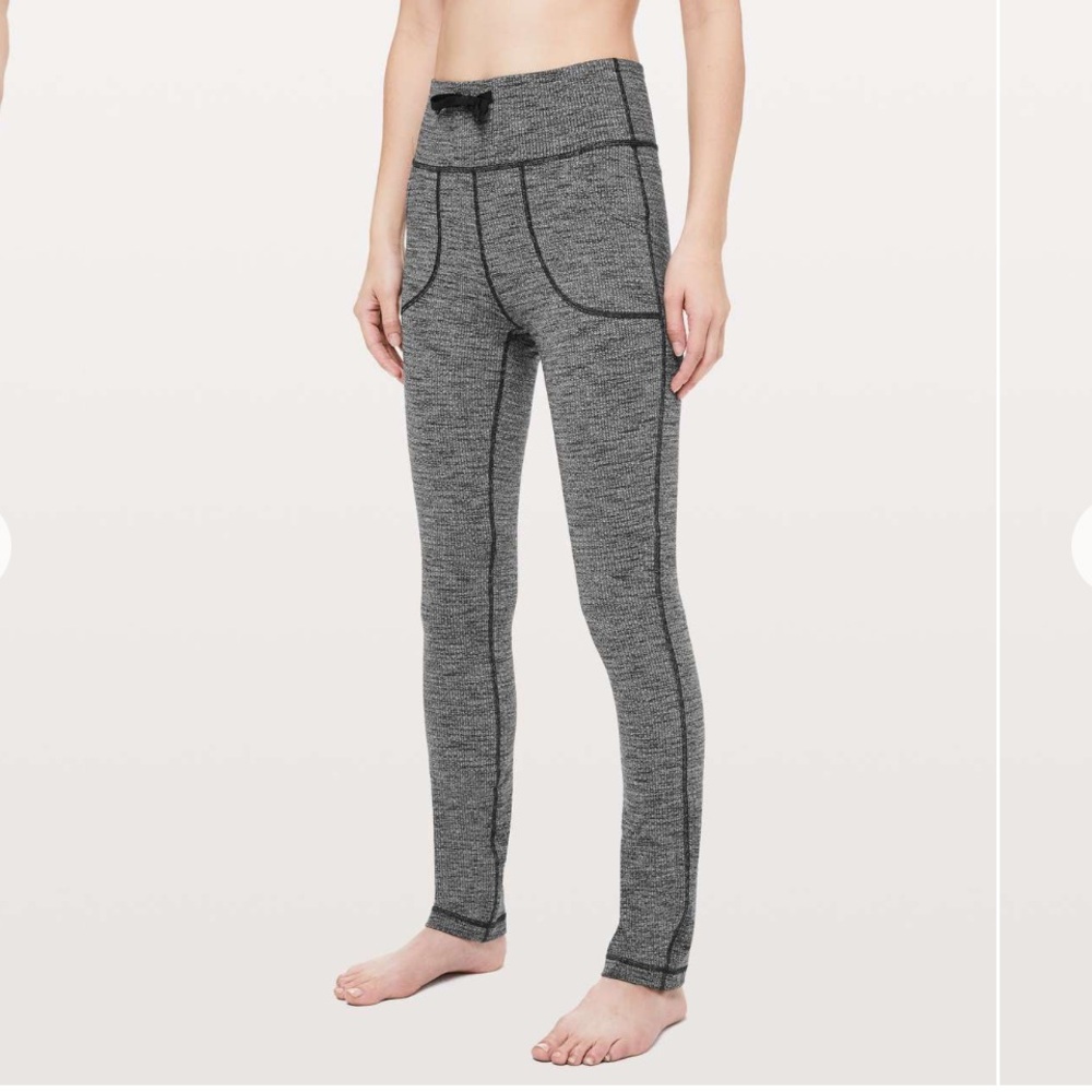 Lululemon Athletica Heather Black Gray women’s size 4 30” inseam Leggings